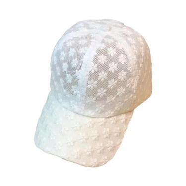 Imagem de Boné De Verão Feminino Com Renda, Chapéu De Proteção Solar Com Flores 