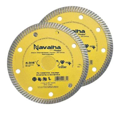 Imagem de Kit 2 Disco De Corte Diamantado Turbo 110Mm Fino Porcelanato