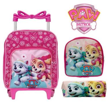 Imagem de Kit Mochila Escolar Rodinha Paw Patrol Skye Reforçada Tam P - TOYS 2U