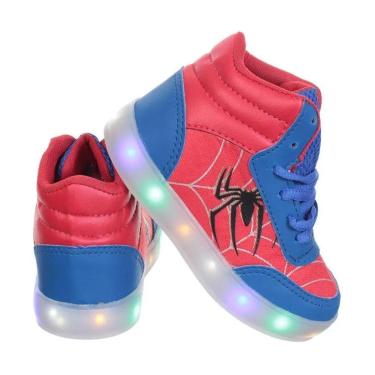 Imagem de Tenis Calçado Botinha Led Luz Pisca Infantil Masculina Meninos Aranha-Masculino