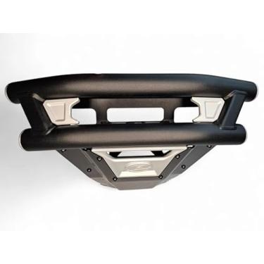 Imagem de Amortecedor de guincho dianteiro da série Amp para Can-Am Maverick R – Preto martelo, painéis acetinados, inserções de alumínio CNC – Parafuso direto, pronto para guincho, proteção UTV off-road