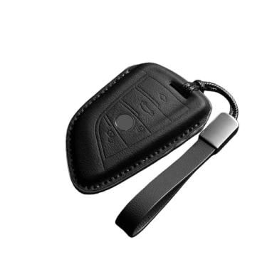 Imagem de Capa de couro para chave do logotipo do carro, acessórios compatíveis com BMW 320i 530i 550i X1 X3 X4 X5 X6 F20 F15 F16 F48 F30 G20 G30 G01 G02 G05 G11(H-black chain)
