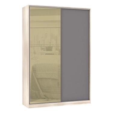 Imagem de Guarda-Roupa Solteiro Luciane 2 Portas 3 Gavetas Prime Plus 159 Cm Com Espelho Reflecta