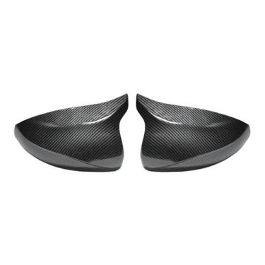 Imagem de Fibra de carbono chifre forma carro vista traseira porta asa espelho lateral capa tampas caso escudo compatível com audi a3 s3 8v rs3 2014-2020(Carbon Look)