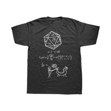 Imagem de Camiseta Masculina Estampada Dragão Dungeon Streetwear Manga Curta D20