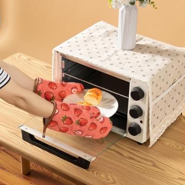 Imagem de Luvas de forno e suportes de panela com um design divertido de limão, resistentes ao calor e perfeitos para grelhar, cozinhar, assar (2, rosa)