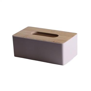 Imagem de Caixa de lenços prática, porta-guardanapos, caixa de papel, capa de recipiente de madeira, caixa de armazenamento de hotel, organizador de decoração de mesa para casa (rosa)