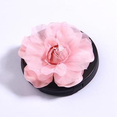 Imagem de NevStp 10 peças de flores artificiais feitas à mão de chiffon rosa para convites de casamento, chapéus, 25