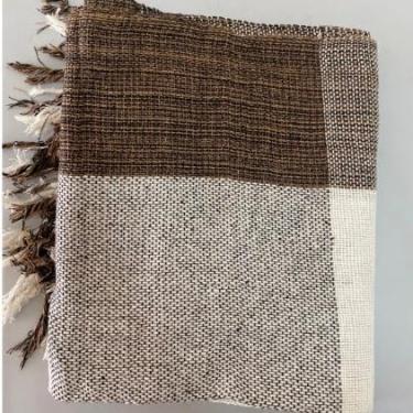 Imagem de Manta Para Sofá Luxo Gigante 2,10 x 1,20 m Tipo Capa De Sofá Protetora(Marrom Xadrez)