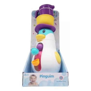 Imagem de Brinquedo interativo Para Bebe Banho Com Pinguim Polibrinq