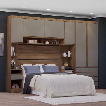 Imagem de Quarto de Casal Com Guarda Roupa e Mesas de Cabeceira 311cm Veneza Luciane Moveis