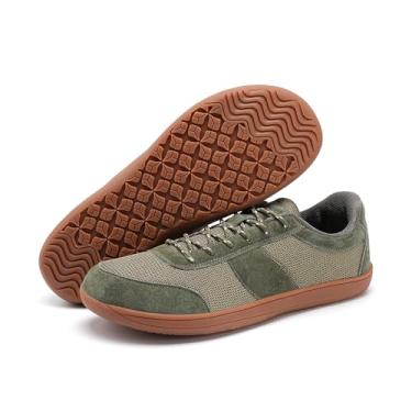 Imagem de Sapatos masculinos largos minimalistas para treinamento, tênis de corrida respirável, Verde, 12.5 Wide
