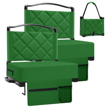 Imagem de Assentos de estádio com suporte para as costas e almofada, cadeiras de arquibancada grossas e acolchoadas com alça de ombro, cadeiras dobráveis portáteis de estádio para arquibancadas, incluindo