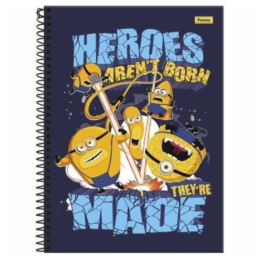 Imagem de Caderno Minions Espiral Capa Dura 1 Matéria 80F Escolar