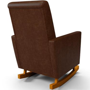 Imagem de Poltrona De Amamentação Com Balanço Ravena W01 Couríssimo Marrom - Lyam Decor