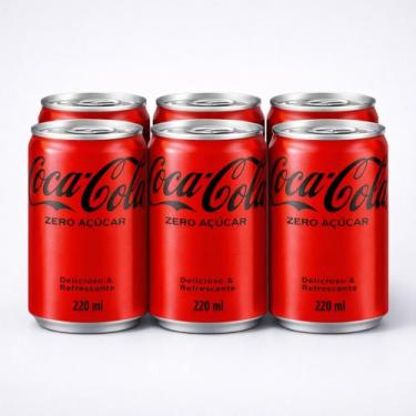 Imagem de Coca Cola lata Sem Açúcar 220ml fardo C/6 Unidade