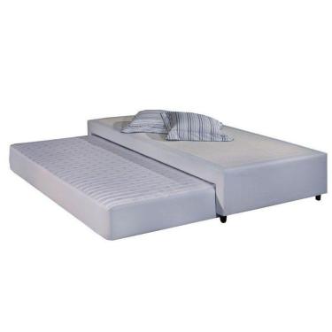 Imagem de Cama Box Base C/auxiliar Solteiro Mh1453 Bordado White (88x188x32) - Herval
