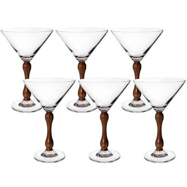 Imagem de Jogo De Taças Copa E Cia 6 Peças Wood Drink 275 Ml