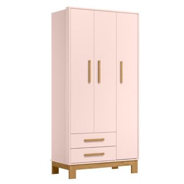 Imagem de Roupeiro Com 3 Portas Segóvia Rosa Acetinado