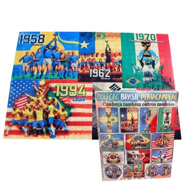 Imagem de Quebra-cabeça Brasil Campeão das Copas de 500 peças em mdf
