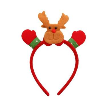 Imagem de Tiara De Natal Com Desenho De Boneco De Neve E Chifres De Rena, Presen