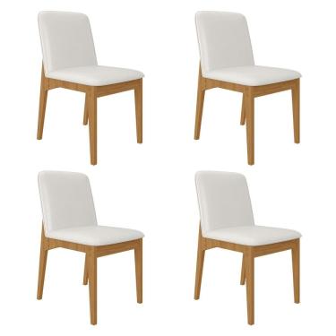 Imagem de Kit 4 Cadeiras Windsor Estofadas Em Corino Cinamomo/cori Branco - M.a