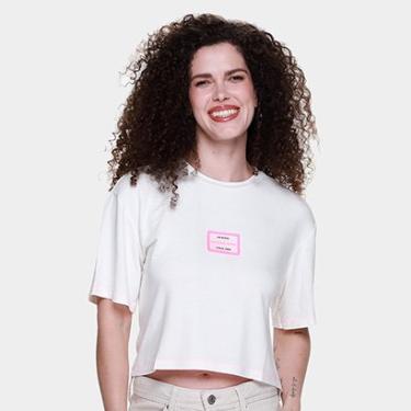 Imagem de Camiseta Cropped Morena Rosa Etiqueta Feminina-Feminino