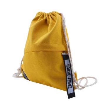 Imagem de Mochila De Lona Com Cordão Para Mulheres Adolescentes, Mochila Casual 