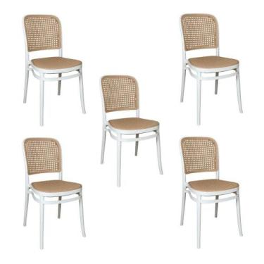 Imagem de Kit 5 Cadeiras De Jantar Roma Para Sala E Cozinha Branco - Oficial Web