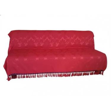 Imagem de Manta Gigante Para Sofá Xale Vermelho Medalhão 2,80X1,80 - Nosso Lar D