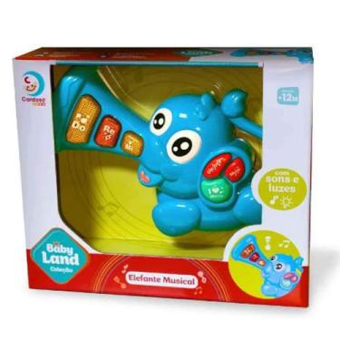 Imagem de Brinquedo Elefante Musical Azul Babyland Cardoso Toys