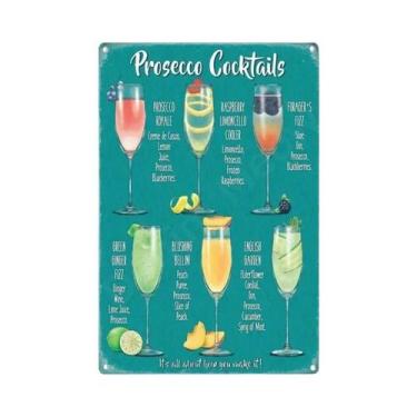 Imagem de Placa De Metal Vintage Prosecco: Decoração Para Pub E Bar, Arte De Par