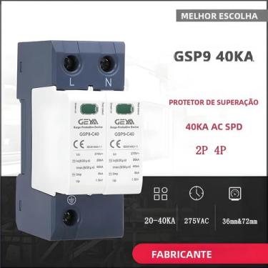Imagem de Protetor Contra Surtos GEYA GSP9 2P 4P 20KA-40KA SPD AC275V Disjuntor 