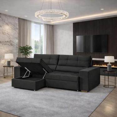 Imagem de Sofá Baú San Marino Retrátil e Reclinável 3 Lugares 250cm Veludo Sofat