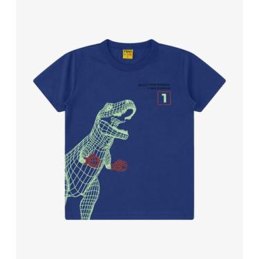 Imagem de Camiseta Menino Meia Malha Rovi Kids Azul, 3, Azul