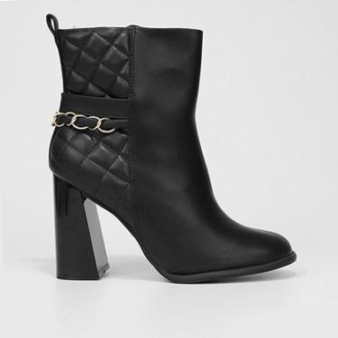 Imagem de Bota Cano Curto Vizzano Matelassê Salto Alto Feminina-Feminino