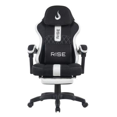Imagem de Cadeira Gamer Rise Mode Z11, Ângulo Ajustável, Tecido, Preto e Branco - RM-CG-Z11-BW-Unissex