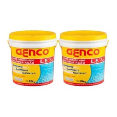 Imagem de KIT 2 CLORO GENCO 10KG MULTI ACAO - 3 EM 1 UNICO - 10kg