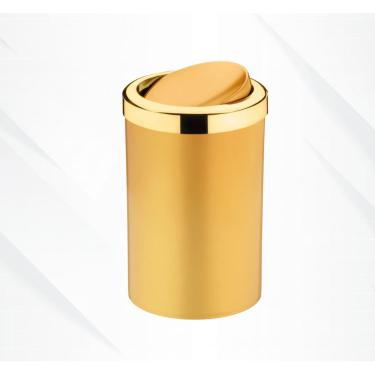 Imagem de Lixeira Banheiro e Lavabo 8 Litros Dourada com Tampa Basculante Luxo - Dourado
