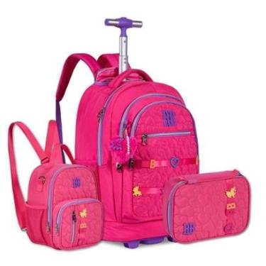 Imagem de Mochila Rodinha Rebecca Bonbon com Lancheira térmica e Estojo-Feminino
