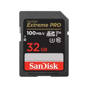 Imagem de SanDisk Cartão de memória 32GB Extreme PRO SDHC UHS-I - C10, U3, V30, 4K UHD, cartão SD - SDSDXXO-032G-GN4IN, Cor: Cinza escuro/preto