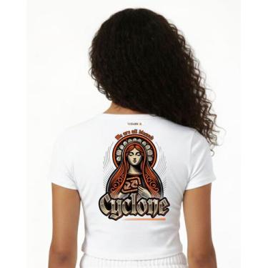 Imagem de Baby Look Cyclone Cropped Faith Style Metal, Branco, GG