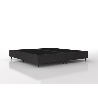 Imagem de Base Box King Ortobom Imperio 193 Cinza Chumbo Madeira de Reflorestamento e Poliéster