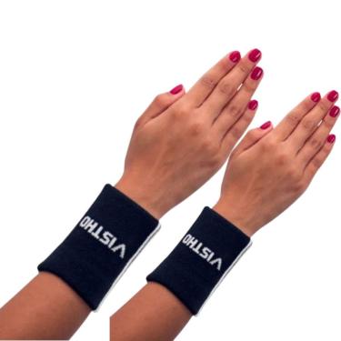 Imagem de Par de Munhequeira de Pulso Algodão Esportiva Beach Tennis Esportes Atoalhada-Unissex