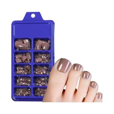 Imagem de Unhas Postiças Francesas De 9 Cores, 120 Peças, Curtas, Quadradas, Bri