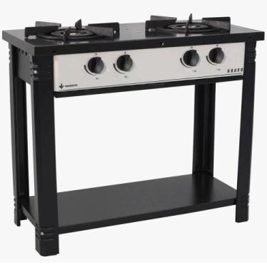 Imagem de Fogão A Gás Bravo Industrial 2 Bocas Venâncio Cinza Esmaltado Br2b