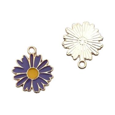 Imagem de Pingentes De Flores Esmaltadas Roxas 30 Peças: Cerejeira, Rosa E Marga