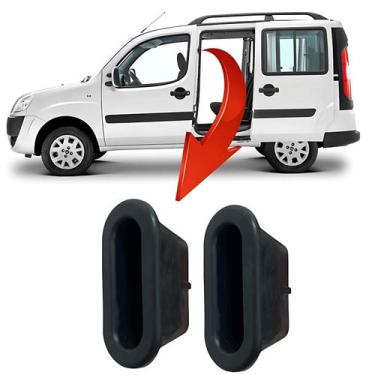 Imagem de Par Batente Bucha Guia Superior Borracha Coluna Porta Correr Fiat Dobl