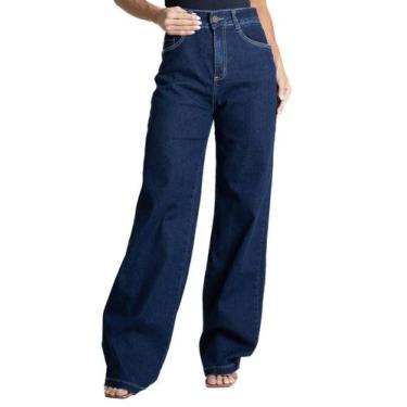 Imagem de Calça Jeans Sawary Wide Leg - 281386 - Azul médiobr 44, Azul, 44