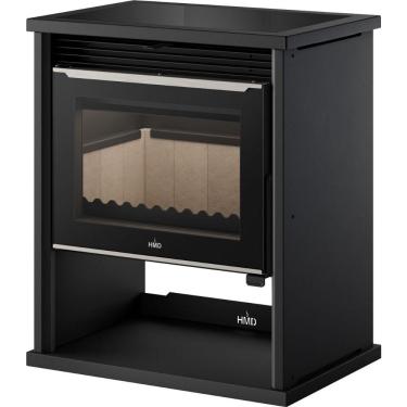 Imagem de Calefator a Lenha HMD Zurique Chapa Vitreocerâmica Dupla Combustao Preto